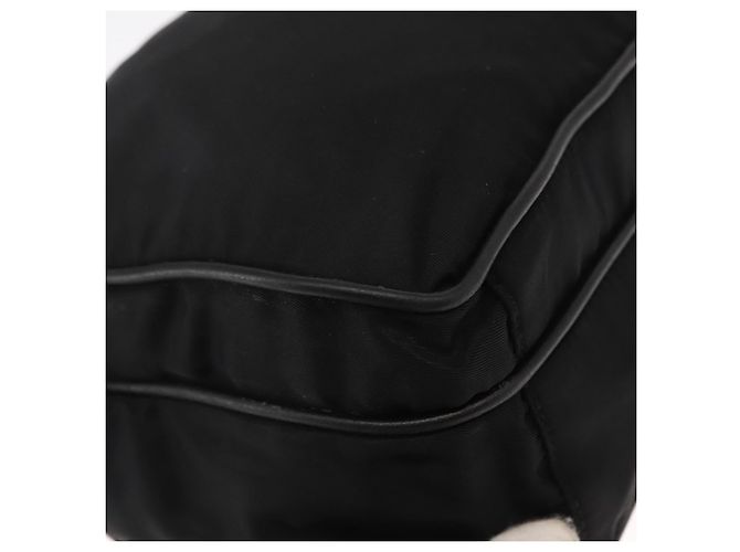 Borsa a Spalla PRADA in Nylon Pelle Nera Oro Auth ki6206 Nero D'oro - vista 17