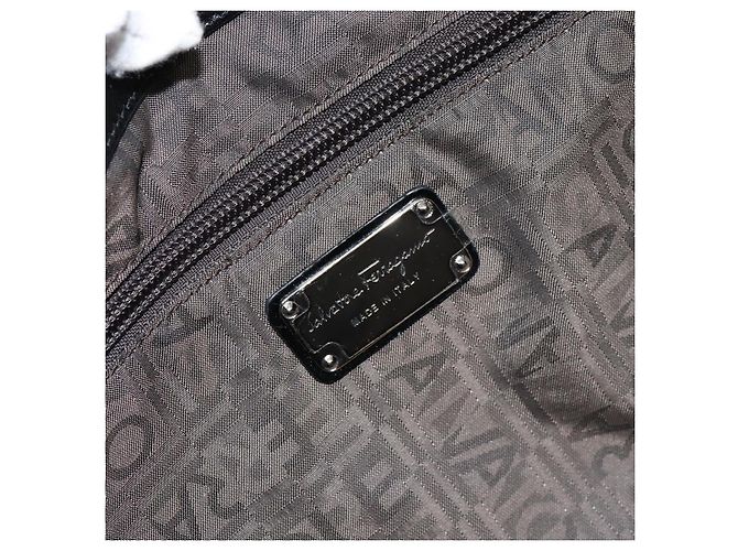 Gancini Tote Bag Salvatore Ferragamo Emaille Schwarz Silber Auth BA8785 - Ansicht 17
