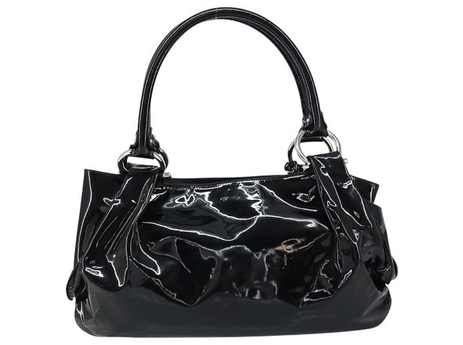 Gancini Tote Bag Salvatore Ferragamo Emaille Schwarz Silber Auth BA8785 - Ansicht 2