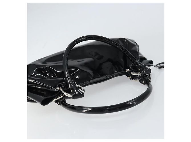 Gancini Tote Bag Salvatore Ferragamo Emaille Schwarz Silber Auth BA8785 - Ansicht 6