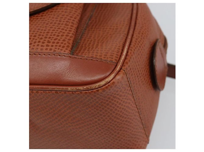 Bolsa de mão Christian Dior em couro 2 em 1 marrom dourado Auth ep12219 - vista 11