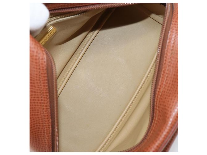 Bolsa de mão Christian Dior em couro 2 em 1 marrom dourado Auth ep12219 - vista 12