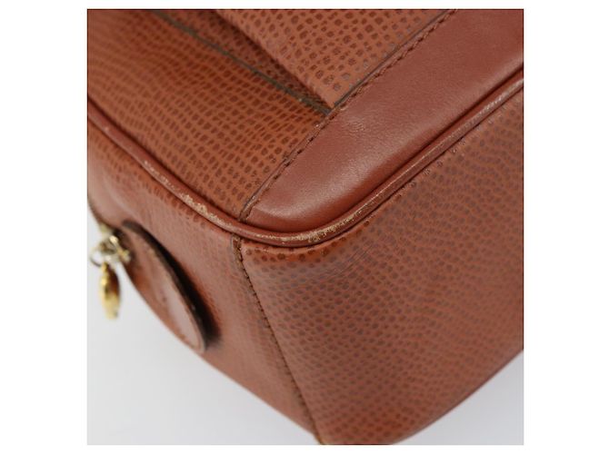 Bolsa de mão Christian Dior em couro 2 em 1 marrom dourado Auth ep12219 - vista 14