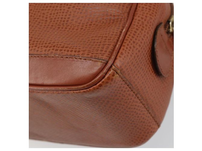 Bolsa de mão Christian Dior em couro 2 em 1 marrom dourado Auth ep12219 - vista 15
