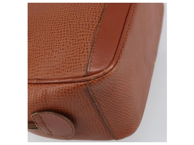 Bolsa de mão Christian Dior em couro 2 em 1 marrom dourado Auth ep12219 - vista 16