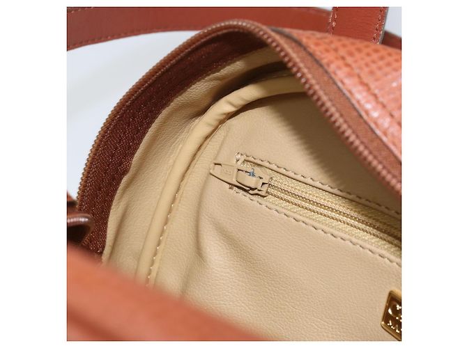 Bolsa de mão Christian Dior em couro 2 em 1 marrom dourado Auth ep12219 - vista 22