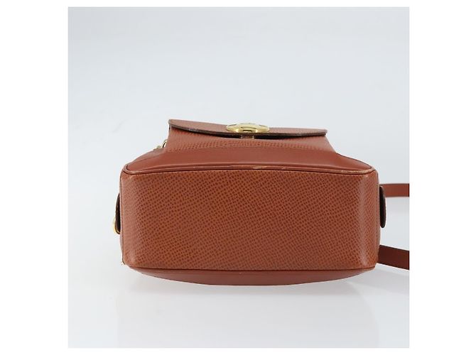 Bolsa de mão Christian Dior em couro 2 em 1 marrom dourado Auth ep12219 - vista 5