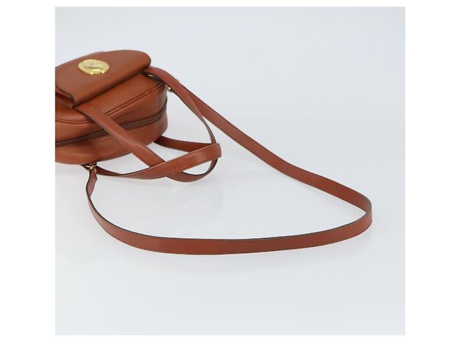 Bolsa de mão Christian Dior em couro 2 em 1 marrom dourado Auth ep12219 - vista 9