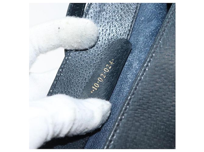 Borsa a Spalla Gucci GG Supreme Sherry Line PVC Blu Navy Oro 10 02 024 Auth 156423 D'oro - vista 12