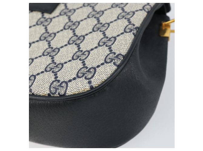 Borsa a Spalla Gucci GG Supreme Sherry Line PVC Blu Navy Oro 10 02 024 Auth 156423 D'oro - vista 15
