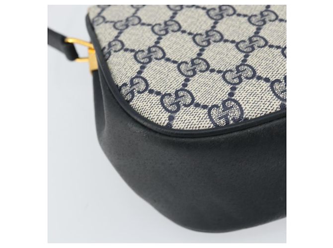 Borsa a Spalla Gucci GG Supreme Sherry Line PVC Blu Navy Oro 10 02 024 Auth 156423 D'oro - vista 16