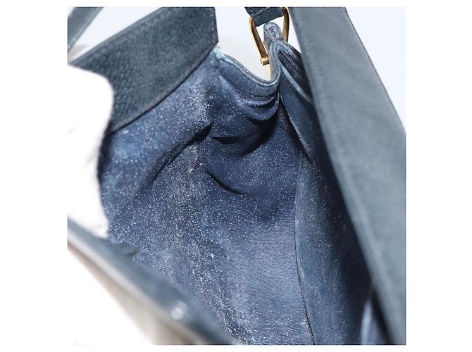 Borsa a Spalla Gucci GG Supreme Sherry Line PVC Blu Navy Oro 10 02 024 Auth 156423 D'oro - vista 19