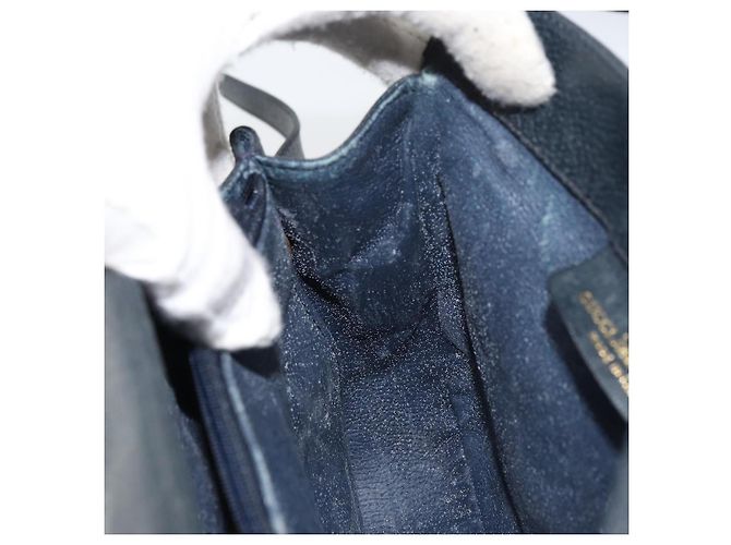Borsa a Spalla Gucci GG Supreme Sherry Line PVC Blu Navy Oro 10 02 024 Auth 156423 D'oro - vista 20