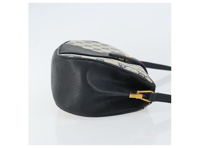 Borsa a Spalla Gucci GG Supreme Sherry Line PVC Blu Navy Oro 10 02 024 Auth 156423 D'oro - vista 3