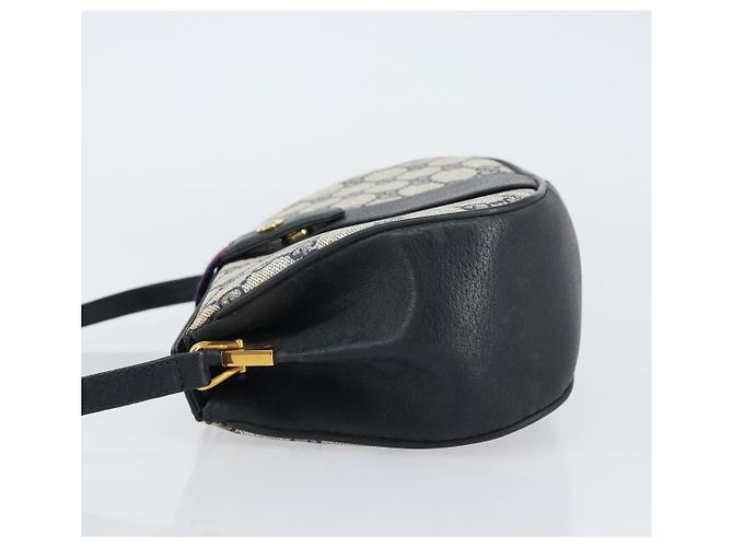 Borsa a Spalla Gucci GG Supreme Sherry Line PVC Blu Navy Oro 10 02 024 Auth 156423 D'oro - vista 4