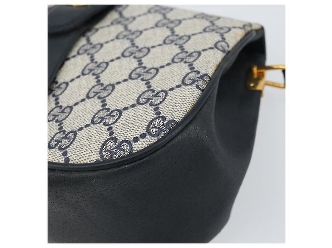 Borsa a Spalla Gucci GG Supreme Sherry Line PVC Blu Navy Oro 10 02 024 Auth 156423 D'oro - vista 9