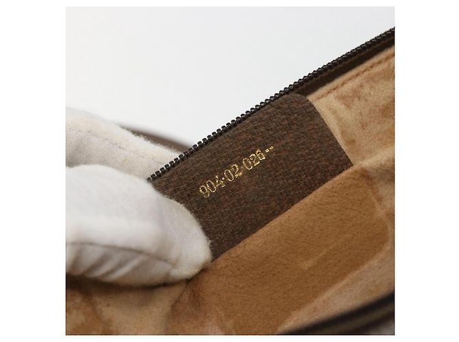 GUCCI GG Supreme Web Sherry Line Bag PVC Beige Gold 904 02 026 Auth ka846 Golden - view 12