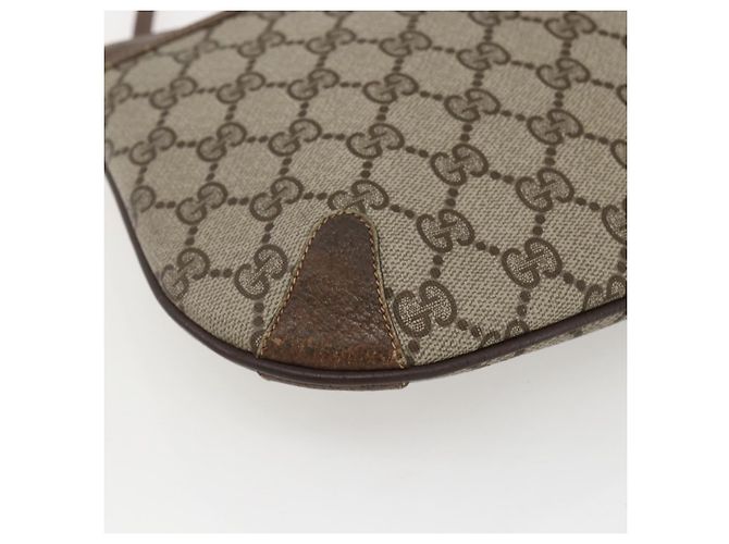 GUCCI GG Supreme Web Sherry Line Bag PVC Beige Gold 904 02 026 Auth ka846 Golden - view 15