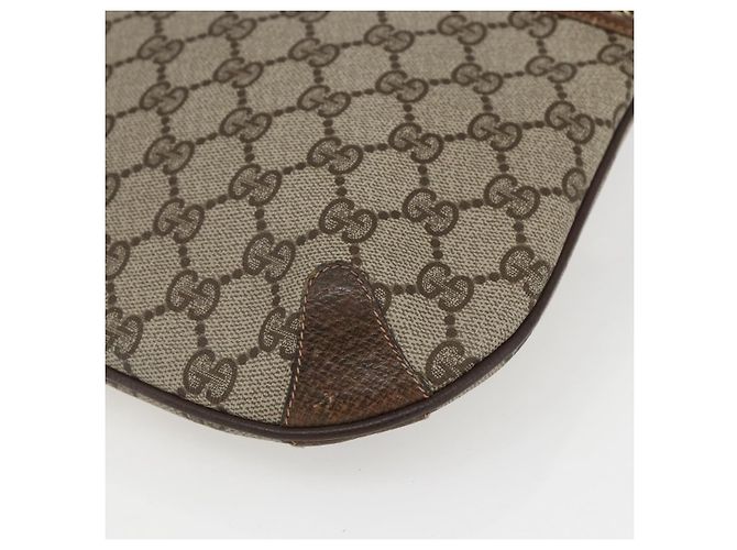 GUCCI GG Supreme Web Sherry Line Bag PVC Beige Gold 904 02 026 Auth ka846 Golden - view 16