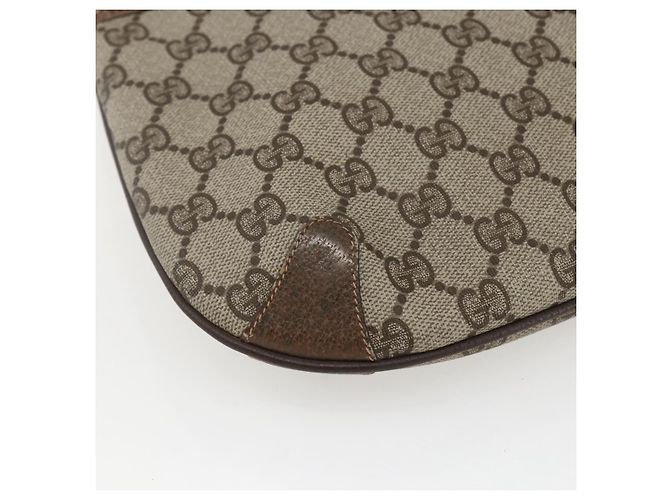GUCCI GG Supreme Web Sherry Line Bag PVC Beige Gold 904 02 026 Auth ka846 Golden - view 17