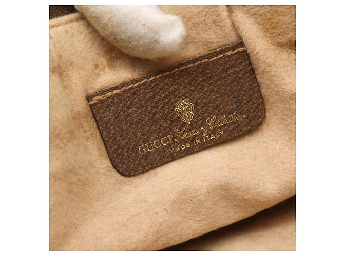GUCCI GG Supreme Web Sherry Line Bag PVC Beige Gold 904 02 026 Auth ka846 Golden - view 19