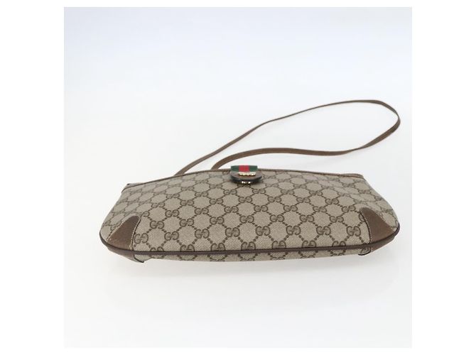 GUCCI GG Supreme Web Sherry Line Bag PVC Beige Gold 904 02 026 Auth ka846 Golden - view 5
