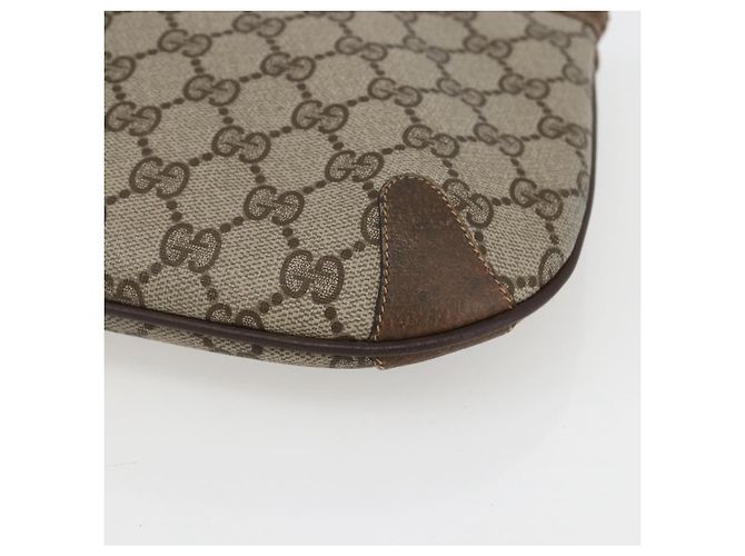 GUCCI GG Supreme Web Sherry Line Bag PVC Beige Gold 904 02 026 Auth ka846 Golden - view 8