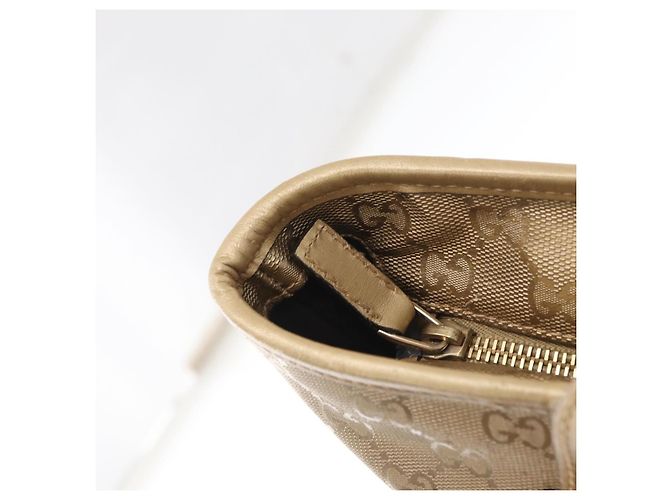GUCCI GG Implementierung Tote Bag PVC Gold 211138 Auth 156414 Golden - Ansicht 10