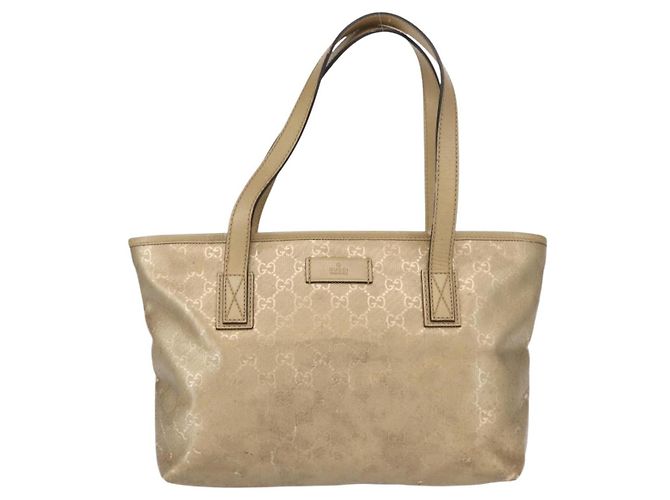 GUCCI GG Implementierung Tote Bag PVC Gold 211138 Auth 156414 Golden - Ansicht 13