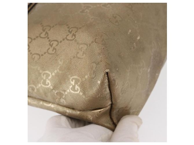 GUCCI GG Implementierung Tote Bag PVC Gold 211138 Auth 156414 Golden - Ansicht 15