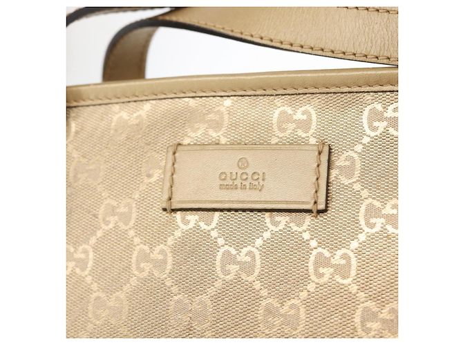GUCCI GG Implementierung Tote Bag PVC Gold 211138 Auth 156414 Golden - Ansicht 17
