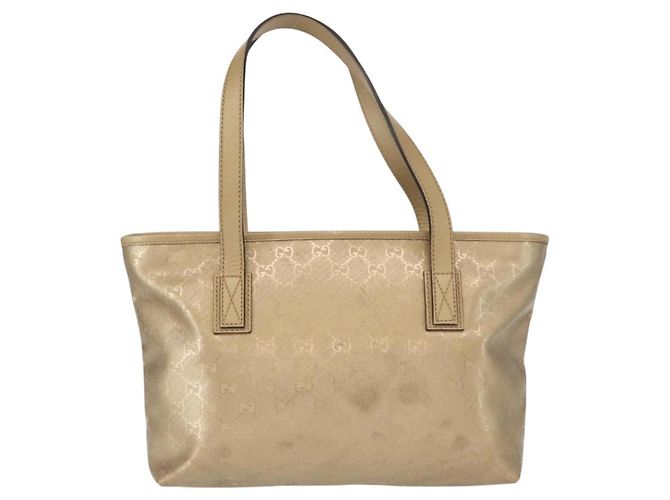 GUCCI GG Implementierung Tote Bag PVC Gold 211138 Auth 156414 Golden - Ansicht 2