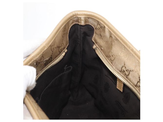 GUCCI GG Implementierung Tote Bag PVC Gold 211138 Auth 156414 Golden - Ansicht 20