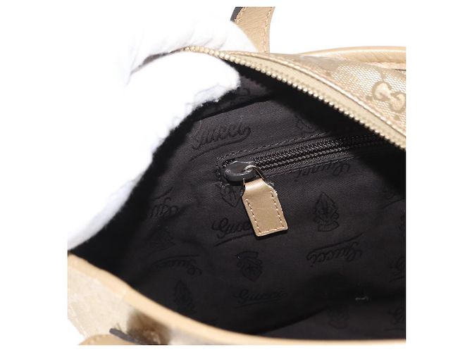GUCCI GG Implementierung Tote Bag PVC Gold 211138 Auth 156414 Golden - Ansicht 21