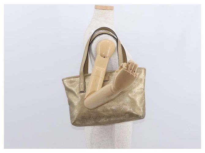 GUCCI GG Implementierung Tote Bag PVC Gold 211138 Auth 156414 Golden - Ansicht 23