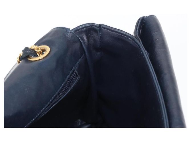 BALLY Borsa a Spalla a Catena Pelle Blu Navy Oro Auth 156485 D'oro - vista 18