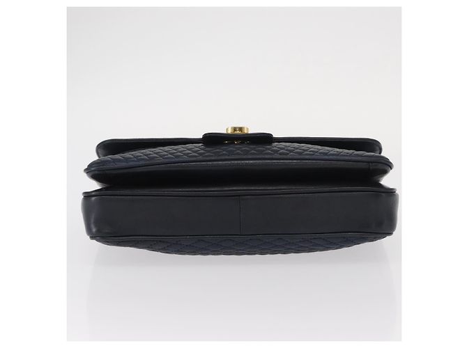 BALLY Borsa a Spalla a Catena Pelle Blu Navy Oro Auth 156485 D'oro - vista 5