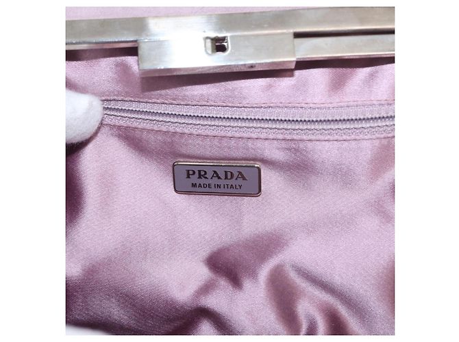 PRADA Borsa a Mano Camoscio Viola Argento Auth gh1452 Porpora - vista 10