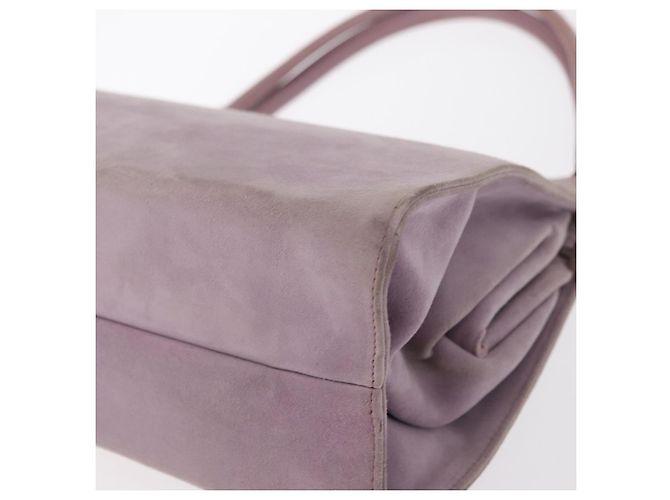PRADA Borsa a Mano Camoscio Viola Argento Auth gh1452 Porpora - vista 14