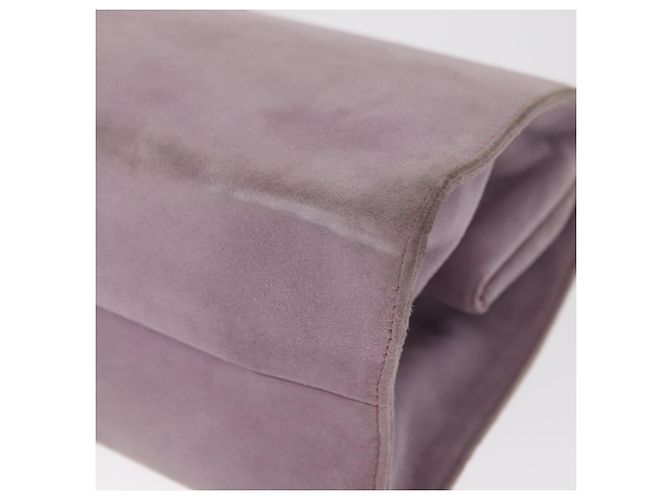 PRADA Borsa a Mano Camoscio Viola Argento Auth gh1452 Porpora - vista 16