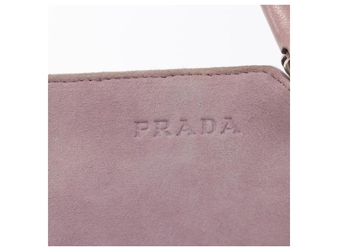 PRADA Borsa a Mano Camoscio Viola Argento Auth gh1452 Porpora - vista 17