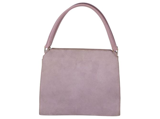PRADA Borsa a Mano Camoscio Viola Argento Auth gh1452 Porpora - vista 2