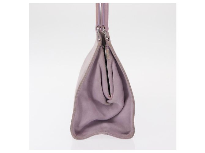 PRADA Borsa a Mano Camoscio Viola Argento Auth gh1452 Porpora - vista 3