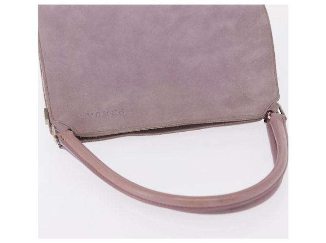 PRADA Borsa a Mano Camoscio Viola Argento Auth gh1452 Porpora - vista 6