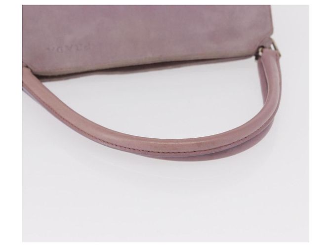 PRADA Borsa a Mano Camoscio Viola Argento Auth gh1452 Porpora - vista 7