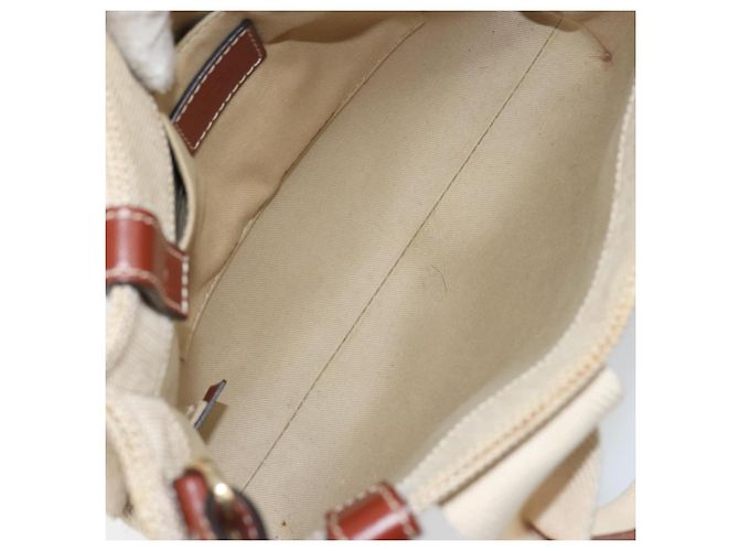 Chloé Borsa a mano Woody in tela e pelle Chloe 2 in 1 Beige Oro Auth am9996 D'oro - vista 10