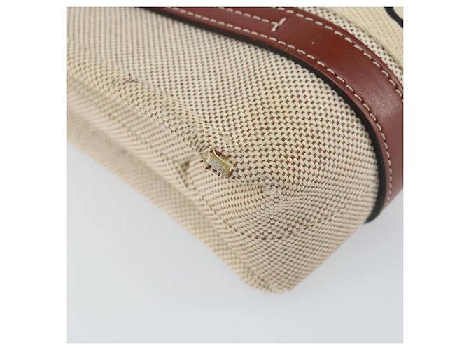 Chloé Borsa a mano Woody in tela e pelle Chloe 2 in 1 Beige Oro Auth am9996 D'oro - vista 18