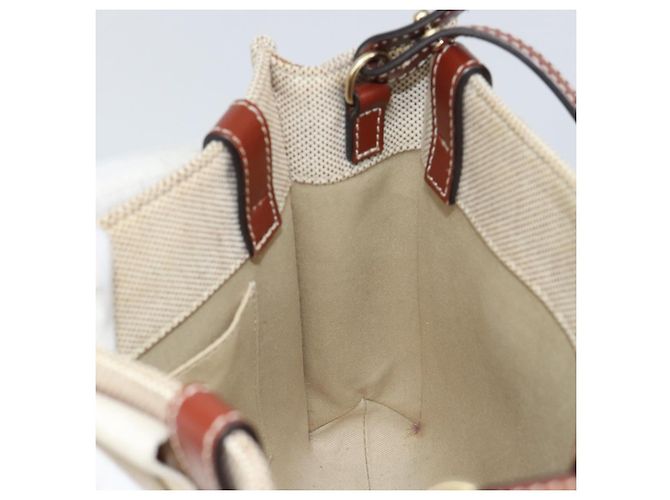 Chloé Borsa a mano Woody in tela e pelle Chloe 2 in 1 Beige Oro Auth am9996 D'oro - vista 20