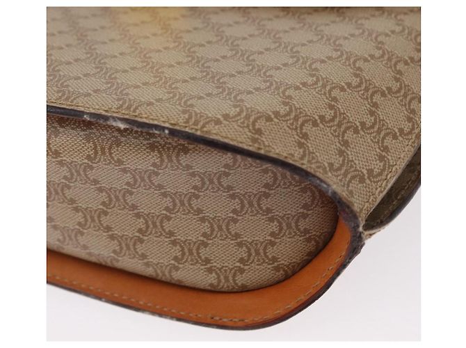 Céline Borsa a Spalla in Tela Macadam CELINE PVC Beige Oro Auth 156440 D'oro - vista 15