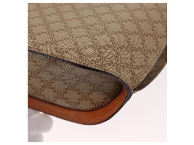 Céline Borsa a Spalla in Tela Macadam CELINE PVC Beige Oro Auth 156440 D'oro - vista 17